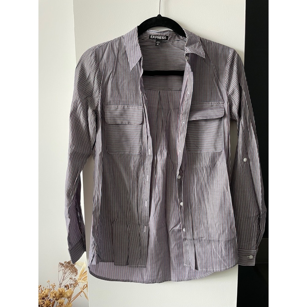 Express Striped Button Down Shirt